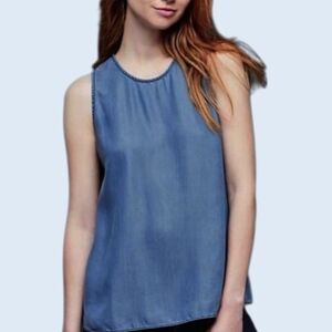 💙Gap Sleeveless Blue Denim Top